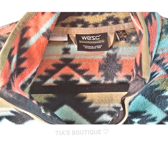 WESC Polar Fleece Jacket Unisex Southwest Aztec Full Zip Size Men’s M/ Women’s L - Picture 5 of 10